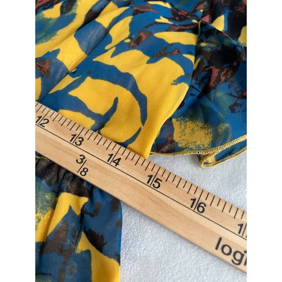 Mac + Jac Abstract Dress Flutter Sleeves Size M Whimsigoth - Picture 4 of 12